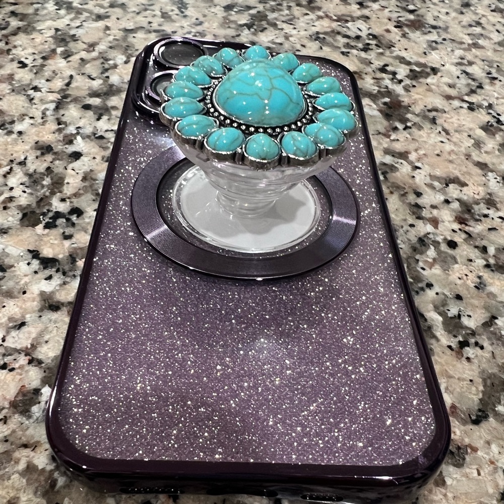 Turquoise Phone grip - Picture 2 of 7
